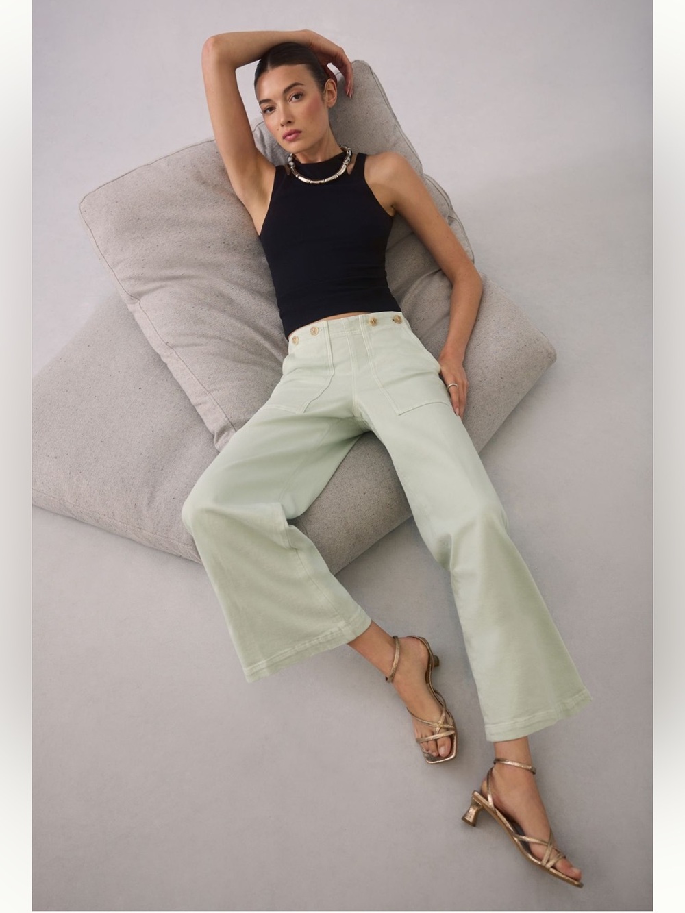 Pilcro The Kit Pale Mint High-Rise Wide-Leg Cropped Jeans!